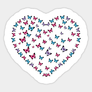 Butterfly Heart Shape Sticker